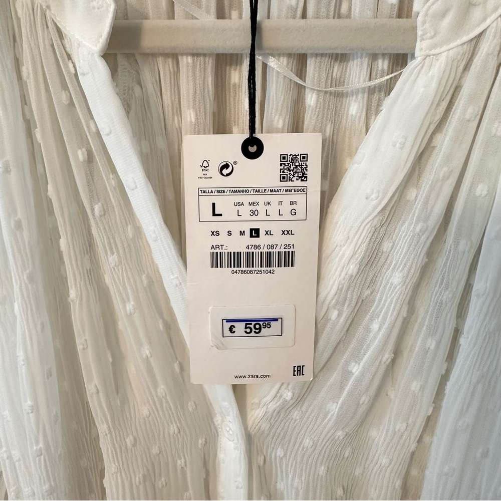 Zara white midi dress Large